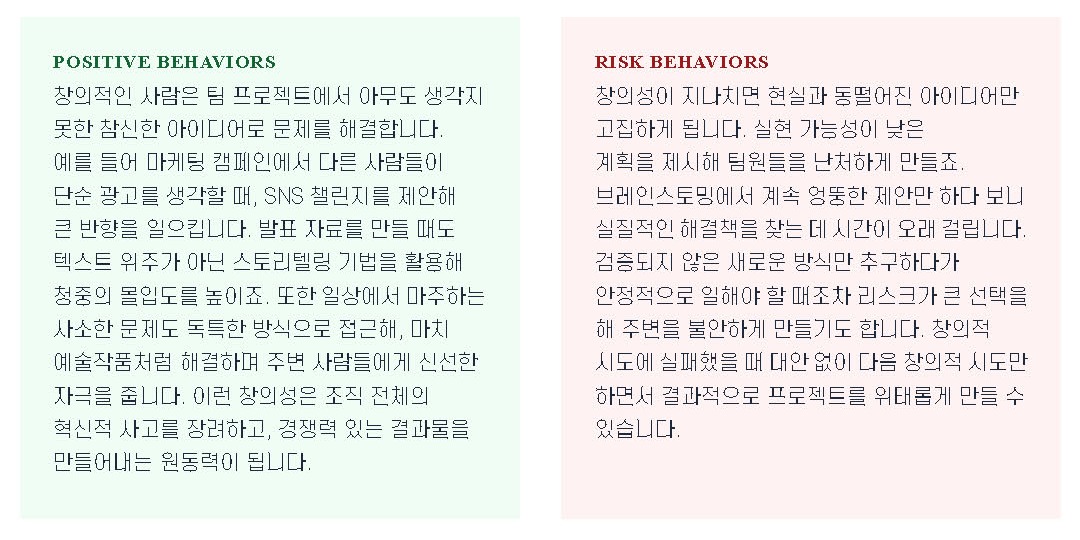 9WAY 강점 리포트 DNA 상세 가이드 — 같은 DNA가 잘 쓰일 때의 모습과 지나칠 때 나오는 모습을 나란히 보여 준다