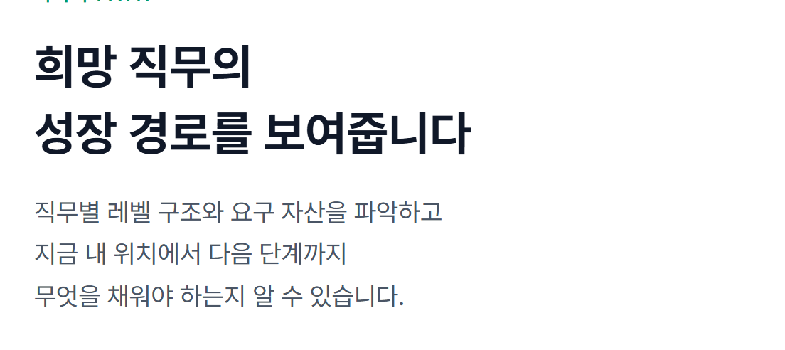 CareerTech 공식 화면은 희망 직무에서 다음 단계에 필요한 자산을 살피는 성장 경로를 소개합니다